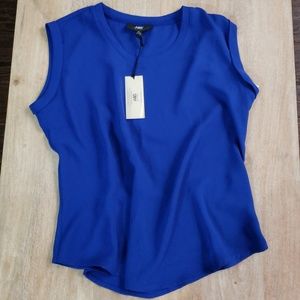 ABS blue sleeveless top, polyester size PL
